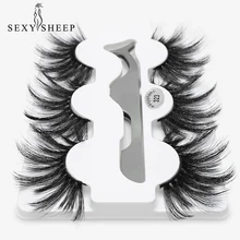 SEXYSHEEP, 3 пары, 25 мм, 8D, норковые ресницы, натуральные, длинные, для завивки накладных ресниц, объем, накладные ресницы, макияж, удлинение, ресницы «maquiagem»