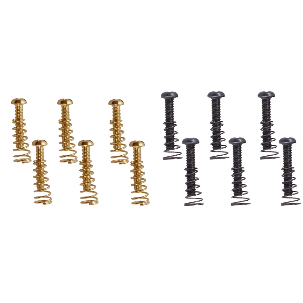 Pack Of 12 Iron Electric Guitar Bridge Mounting Fixing Screws+Springs