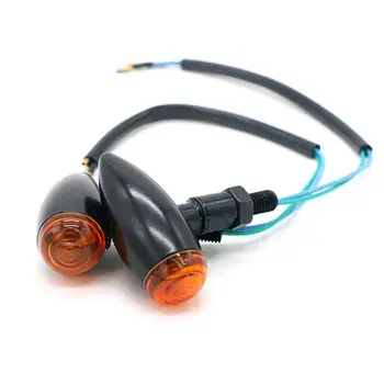 

Motorcycle Bullet Turn Signal Indicator Light Lamp Chopper Cruiser Black accessory E7CA