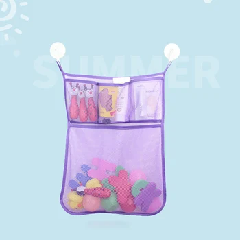 

Folding Transparent Cartoon Bathroom Sucker Hanging Storage Mesh Bags Multi-purpose Baby Bath Toy Cosmetics Organizer Bags·