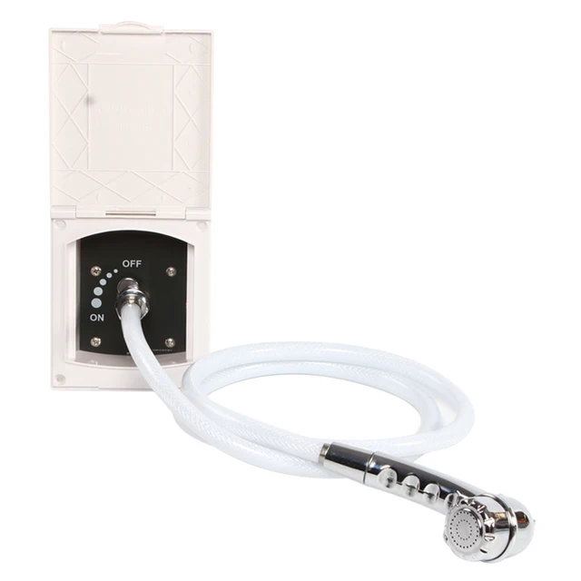 pressure water inlet/outlet white external shower box hidehi
