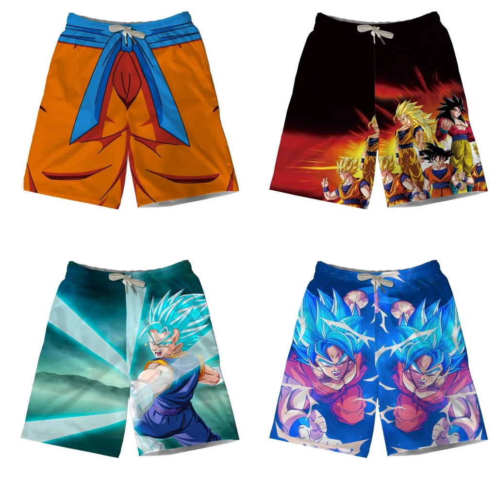 Аниме Dragon Ball Z 3D пляжные шорты с рисунком Супер Saiyan Goku мужские повседневные шорты для серфинга спортивные шорты Модальные уличные