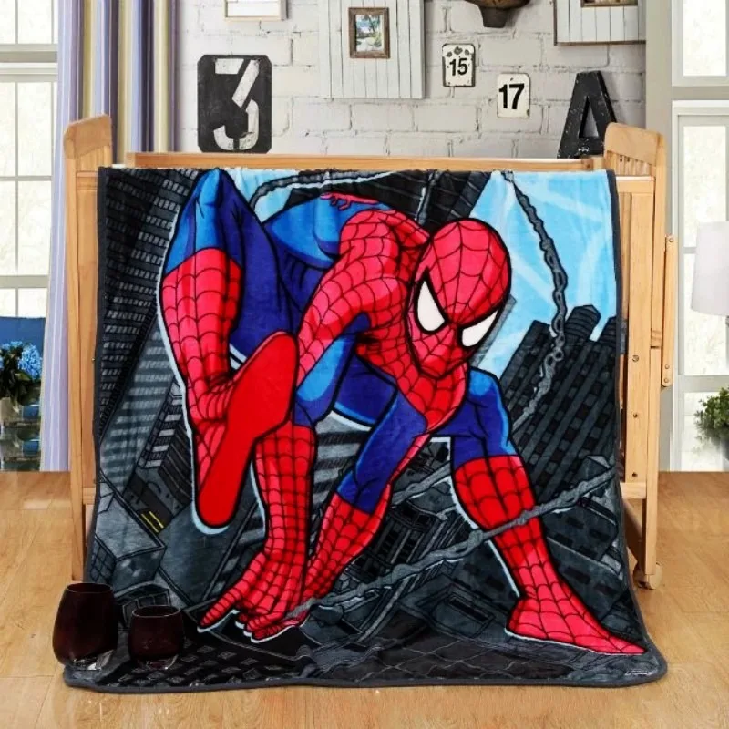 Детское одеяло с человеком пауком, с мультяшным принтом, мягкое одеяло из кораллового флиса для маленьких мальчиков и девочек, s 100x140 см, весеннее плотное теплое постельное белье для дивана - Цвет: Spiderman 2