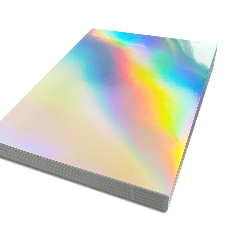 Holographic Sticker Paper Vinyl Sticker Paper for Ink Jet Laser Printer Printable Adhesive Waterproof Dries Quickly 10 Sheets