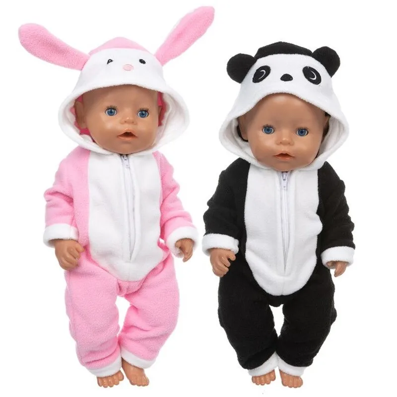 

Baby New Born Fit 17 inch 43cm Doll Clothes Accessories Pink Blue Black Unicorn Kitten Clothes For Baby Birthday Gift