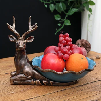

Exquisite Durable Multi-Grid Fruit Candy Plate Resin Craft Table Home Decoration JS22