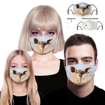 

Animal Printing mouth Mask Reusable Protective PM2.5 Filter Paper Mask anti dust Face mask bacteria proof Flu Mask Men Women kid
