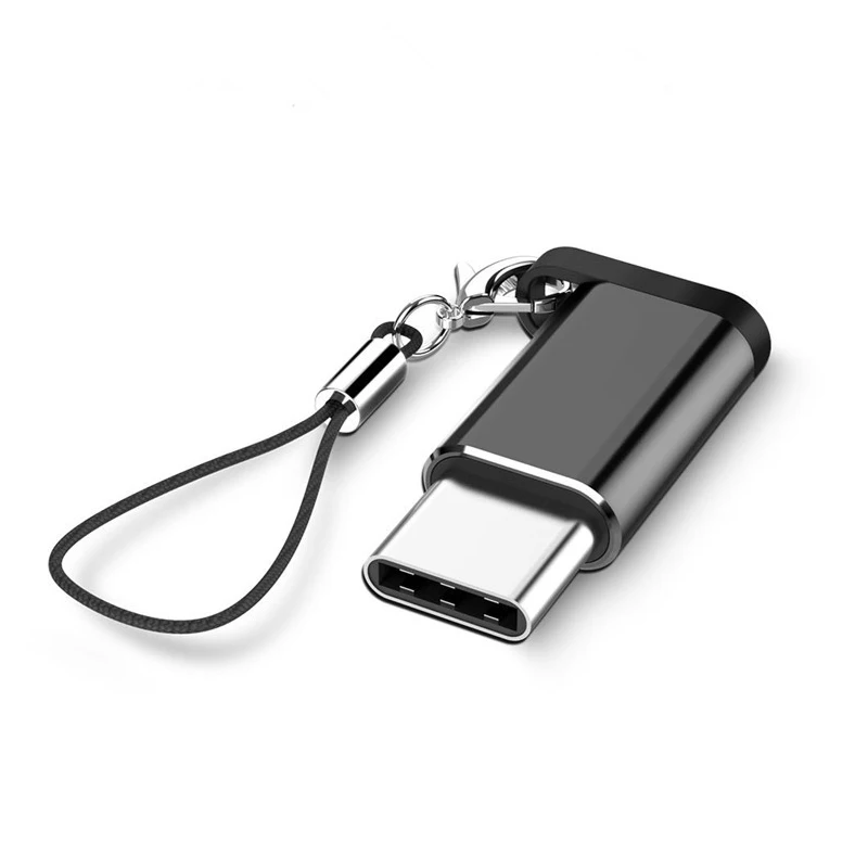 Type C Adapter Micro USB to USB-C Converter with Keychain for Samsung HTC MacBook FKU66