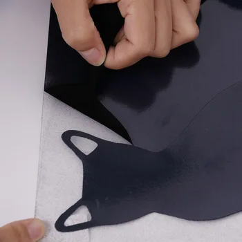 

SUNICE BLACK color of Flock Heat Transfer Vinyl For Plotter Transfer on garments Free Shipping size:50X100CM/Lot