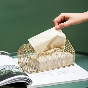 

Modern minimalist grid tissue boxes home storage box living room tabletop napkin holder box tea table paper towel tissue holder