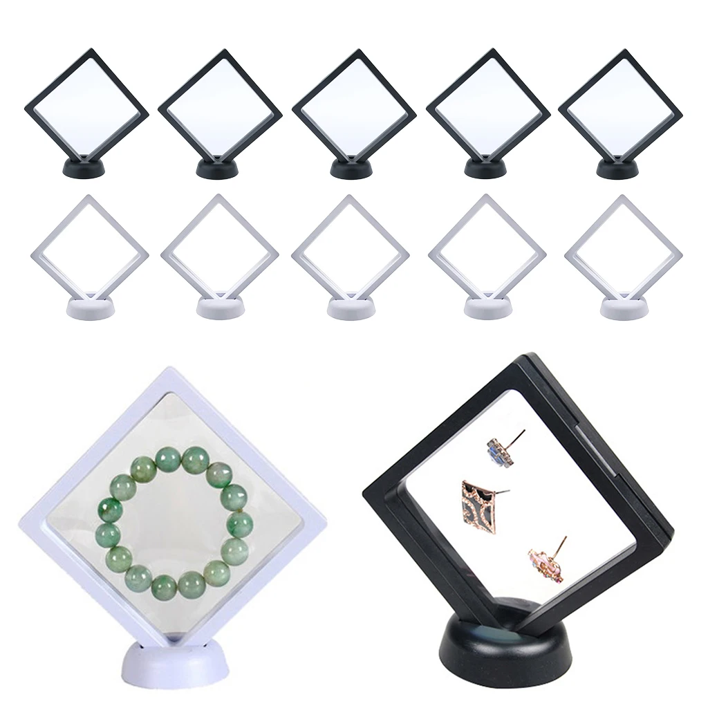 10 Pcs 3D Floating Frame Display Holder Coin Display Stand for Challenge Coins Jewelry Antique Medal Bracelets Necklaces Earring