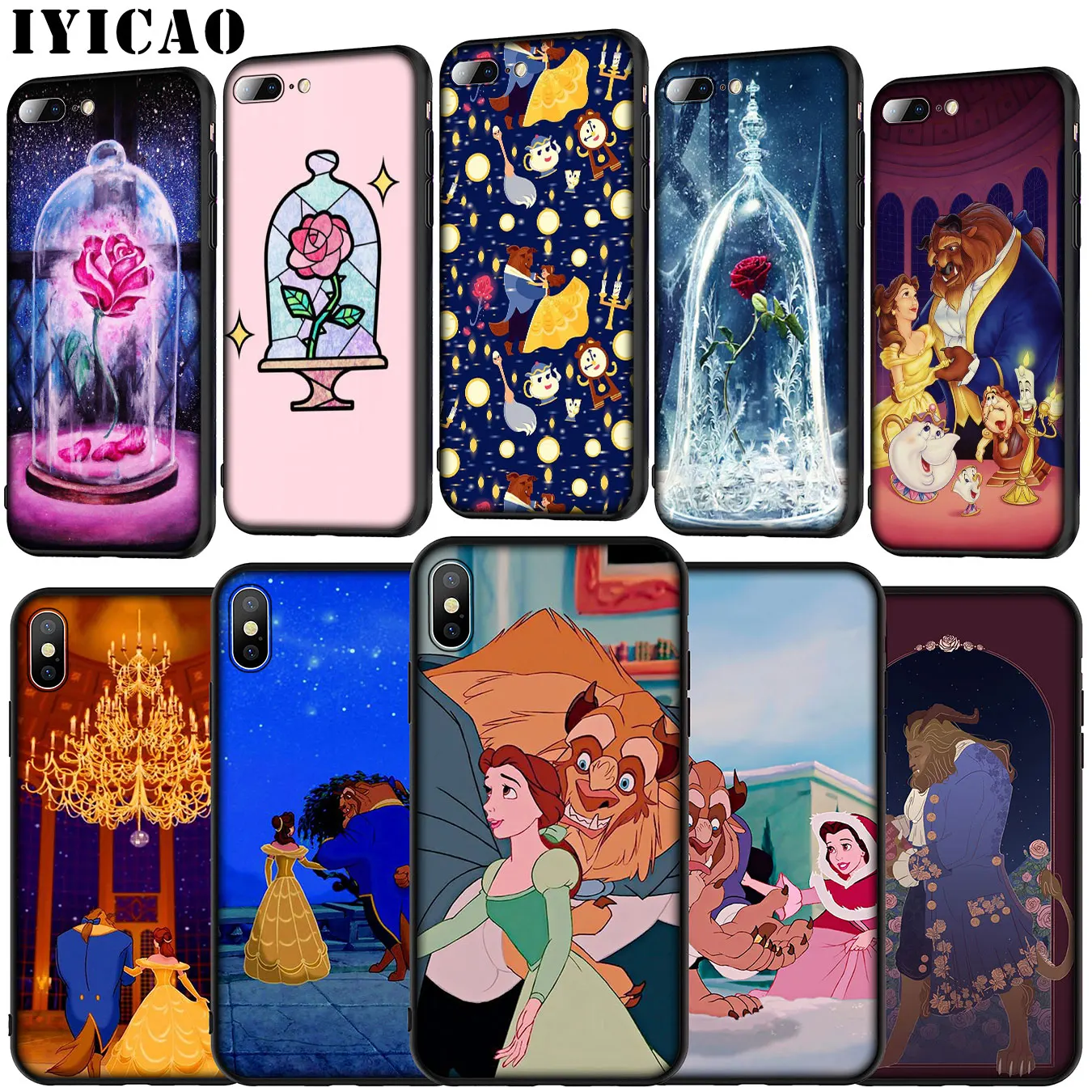 IYICAO Beauty and the beast Cartoon Soft Silicone Case for Huawei P30 P20 Pro P10 P9 Lite Mini 2017 2016 P Smart Z Plus 2019 |