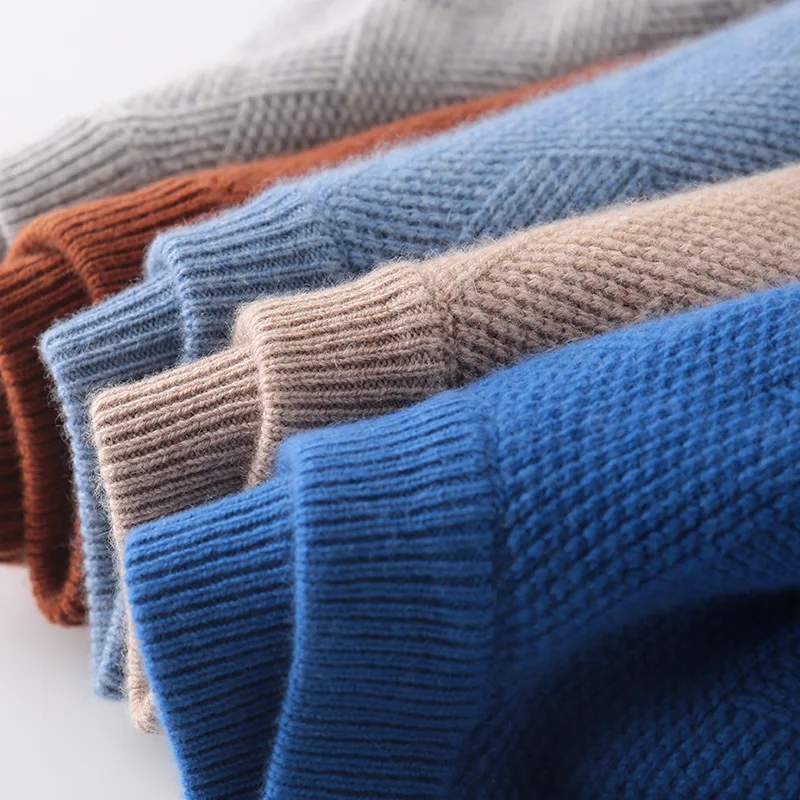 Buy jinjiaxian Round neck Pullover cashmere sweater men's business leisure sweater loose 2019 new bottomed sweater