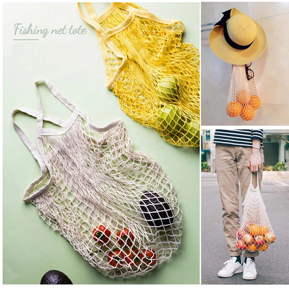 Reusable Shopping String Storage Mesh Bag Grocery Handbag Fishnet Net Tote H