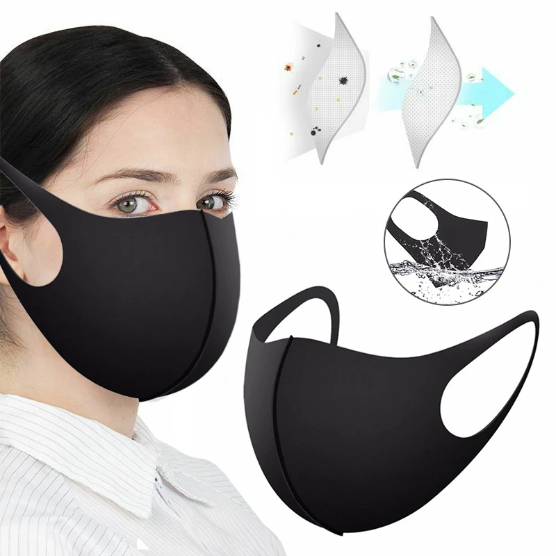 

1/5/ 10Pcs PM2.5 Anti Dust Face Mask Anti-Bacterial Washable Reusable Mouth Masks Party Mask for Man Women