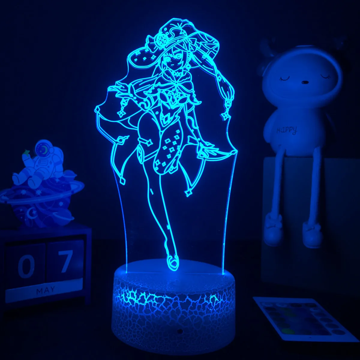 portable night light Game Nightlight Genshin Impact Mona Figure Color Changing Usb Battery Powere Bedside Lamp for Bedroom Decor Gamer Birthday Gifts home depot dinosaur light