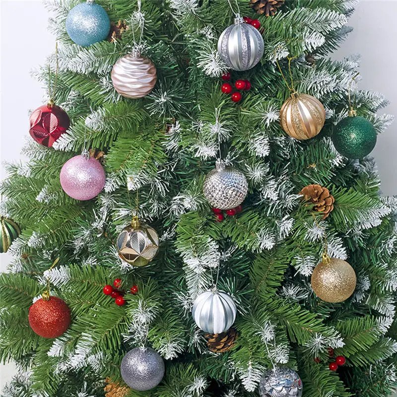 

12Pcs 6cm Christmas Ball Ornaments For Xmas Tree Bauble Hanging Pendant Home Decoration Supplies Party Decor Gift