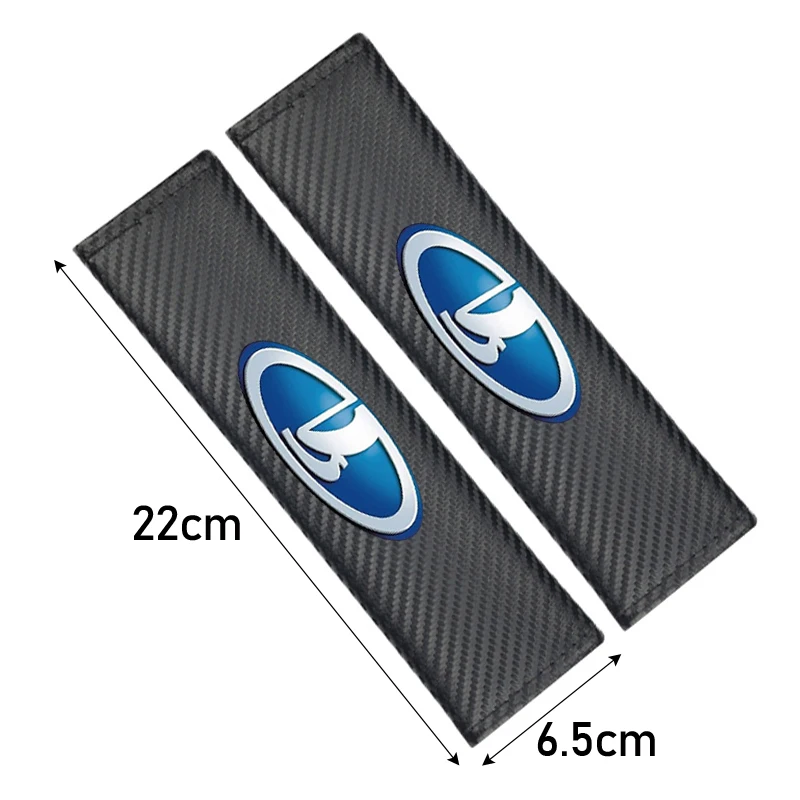 Car Styling Carbon fiber Seat Belt Cover Pad fit for Lada Niva Kalina Priora Granta largus Vaz Samara 2110 VESTA Accessories