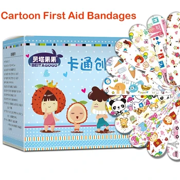 

120PCs Cartoon Bandages Home 3D Sticker Wound Plaster First Aid Hemostasis Sterile Stickers For Children Decoration Sticker