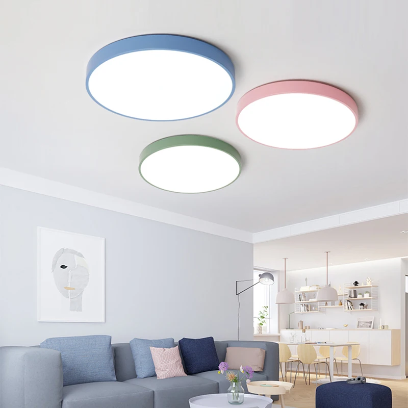 Современные светодиодные потолочные лампы с регулируемой яркостью, светодиодный потолочный светильник для спальни, гостиной, кухни, коридора, балкона, столовой
