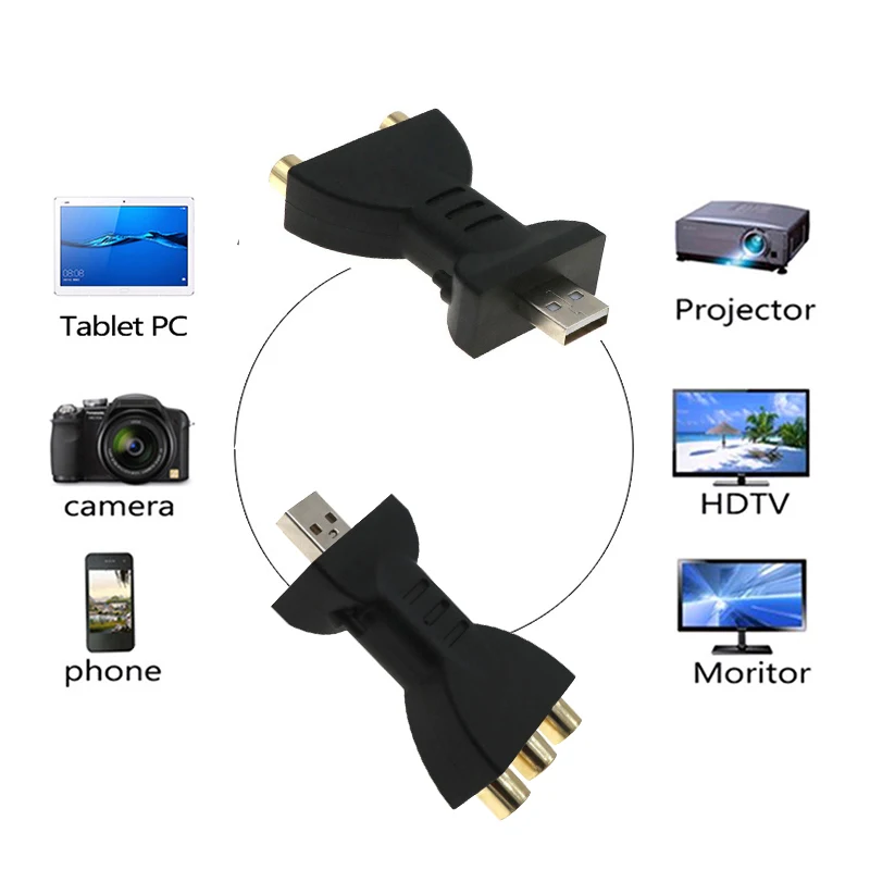 AV аудио разъем USB 2 0 до 3 RCA материнский видео кабель адаптер Мужской Женский