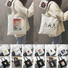 Женские сумки, тканевая Холщовая Сумка, Хлопковая сумка для покупок, путешествий, для женщин, эко многоразовые сумки через плечо, сумки для покупок, bolsas de tela#40