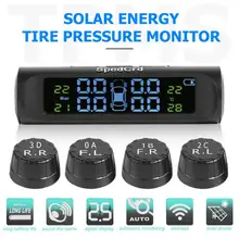 Автомобильный TPMS солнечный+ USB датчик давления в шинах монитор системы IP67 водонепроницаемый ЖК-дисплей внешний датчик w/4 Внешний датчик s