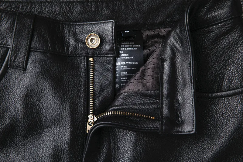 Men's Motorcycle Riding  genuine Leather Motorcycle Pants 16