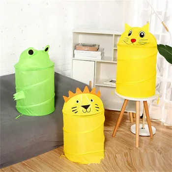 

Large Foldable Laundry Basket Animal Cartoon Laundry Hamper Breathable Clothes Toys Storage Basket Round Bucket Organizer Bag