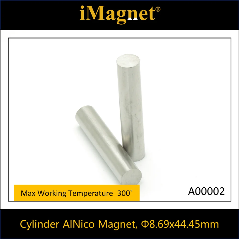 A00002 1 шт. цилиндрический AlNiCo магнит d8.69x44.45мм магнит|Магнитные материалы| |