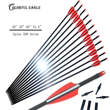 6 30 шт. 28/29/30/31.5 дюймы стекловолокно Arrow Spine500 с красным перьем для