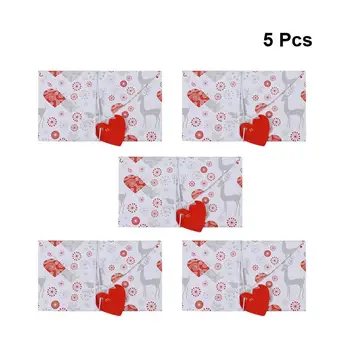 

5pcs Creative Envelope Form Greeting Cards Foldable Deer Pattern Valentine Day Card for Lovers Women Girls