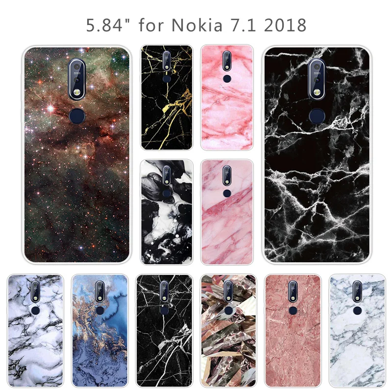 Для Nokia 7 1 2018 телефонные чехлы Мягкие силиконовые ТПУ чехол-крышка с узорами для