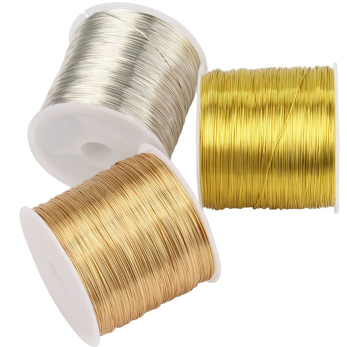 0.3Mm 0.4Mm Argento/Oro/Oro Rosa Colore Lega Cavo Di Rame Perline Filo Per Gioielli Che Fanno Collana Braccialetto Corda Forniture
