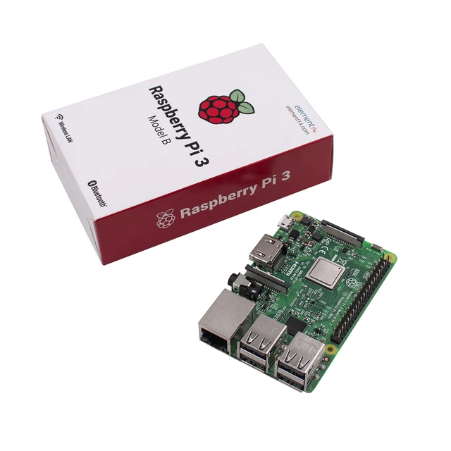Placa Raspberry Pi 3 Modelo B, 1GB LPDDR2 BCM2837, Quad-Core, con WiFi y Bluetooth, versión Element14 Placa Raspberry Pi 3 Modelo B, 1GB LPDDR2 BCM2837, Quad-Core, con WiFi y Bluetooth, versión Element14