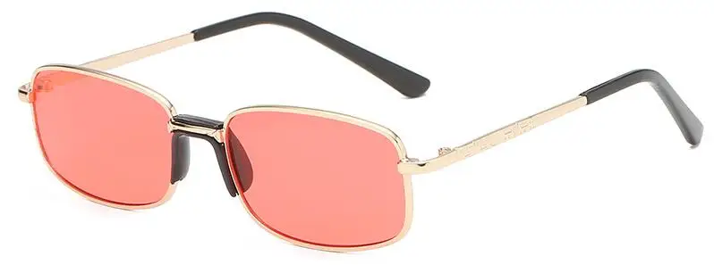 C5 gold pink Шикарные черные квадратные солнцезащитные очки унисекс с носовой оправой, классические маленькие солнцезащитные очки для женщин и мужчин, брендовые дизайнерские темные очки UV400 красного цвета - Цвет линз: C5 gold pink