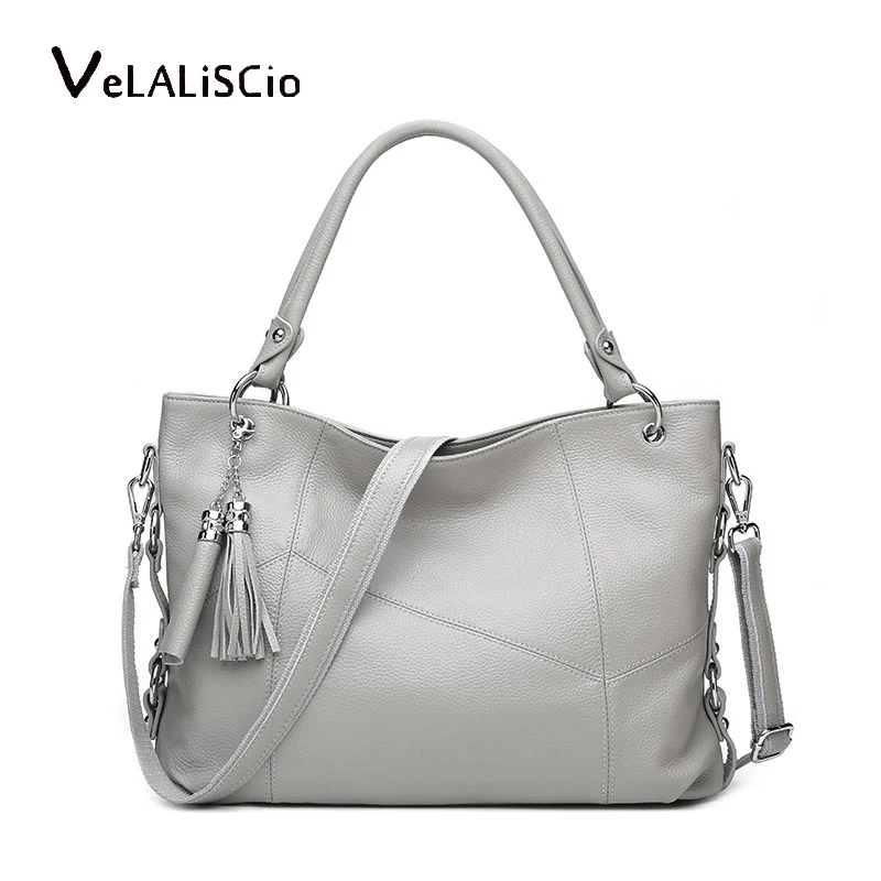 

VEIALISCIO Crossbody bag Fashion HandBag Women Genuine Leather Handbag Black Leather Tote Bag bolsa feminina Female Shoulder Bag