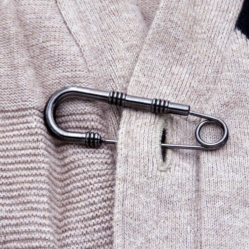 Черная булавка для шали в стиле ретро большой шарф-свитер с пряжкой