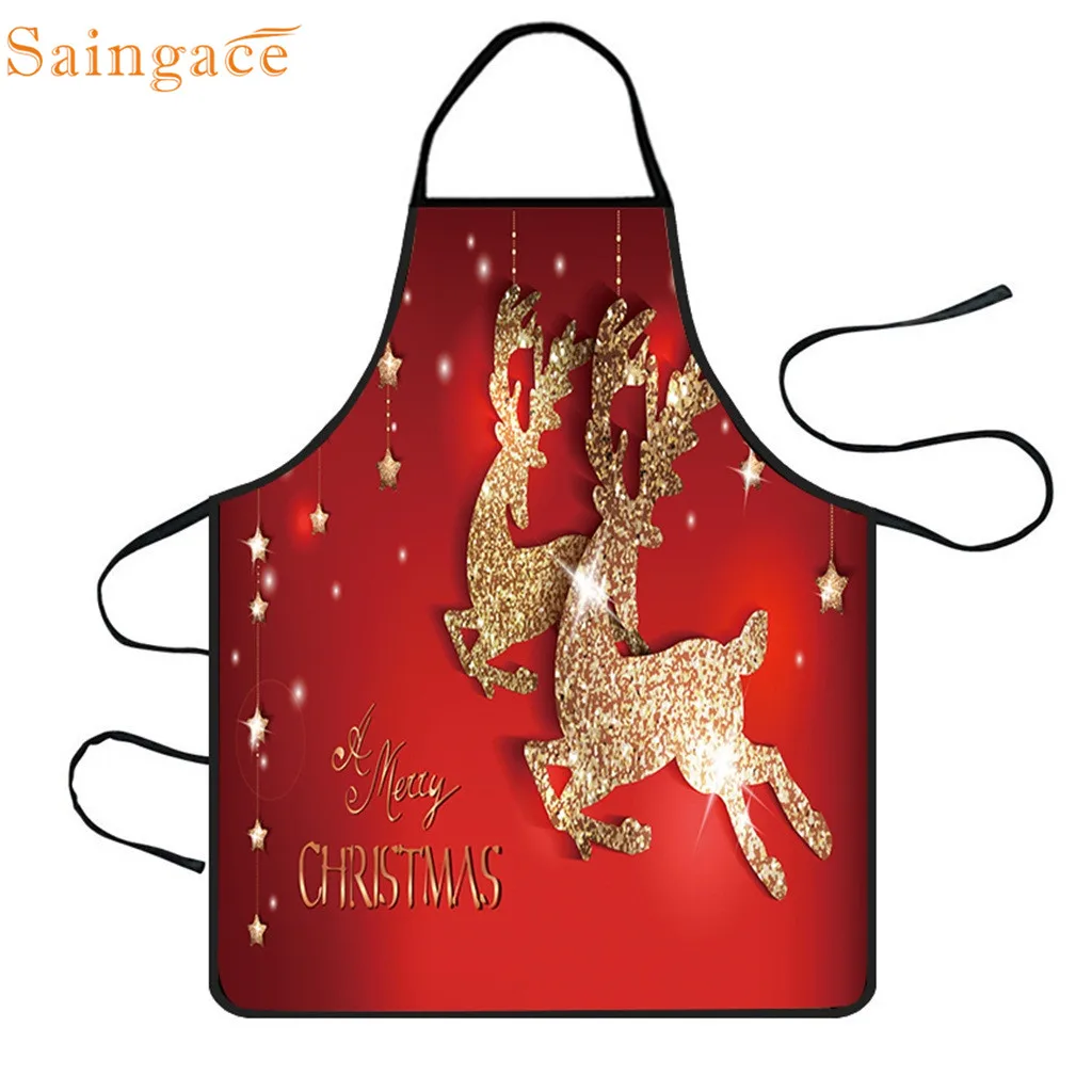 Saingace Кухонный Фартук милые животные печать Рождественские декоративные фартуки