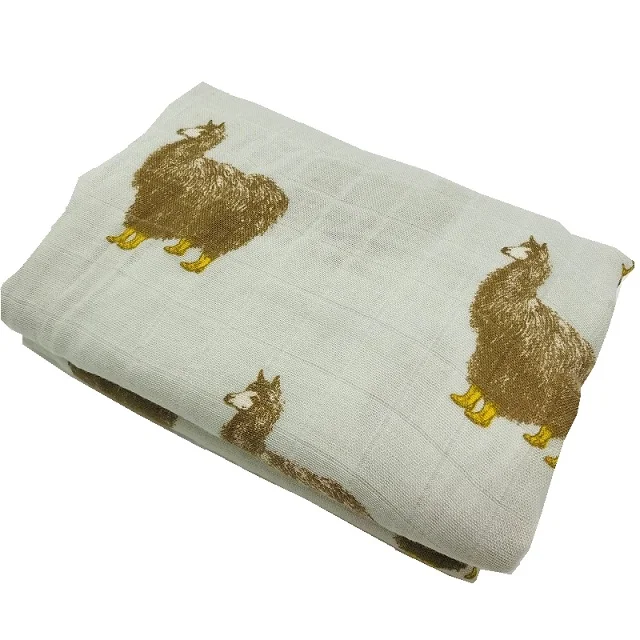 Alpaca Активная Печать слон очень мягкий 70% бамбуковое волокно 30% хлопок муслиновое детское одеяло пеленки-одеяла для постельные принадлежности для новорожденных - Цвет: Alpaca