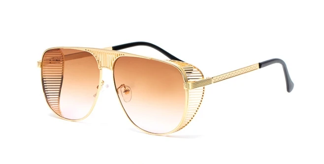 47128 Ретро металлическая оправа полые солнечные очки для мужчин и женщин модные UV400 очки