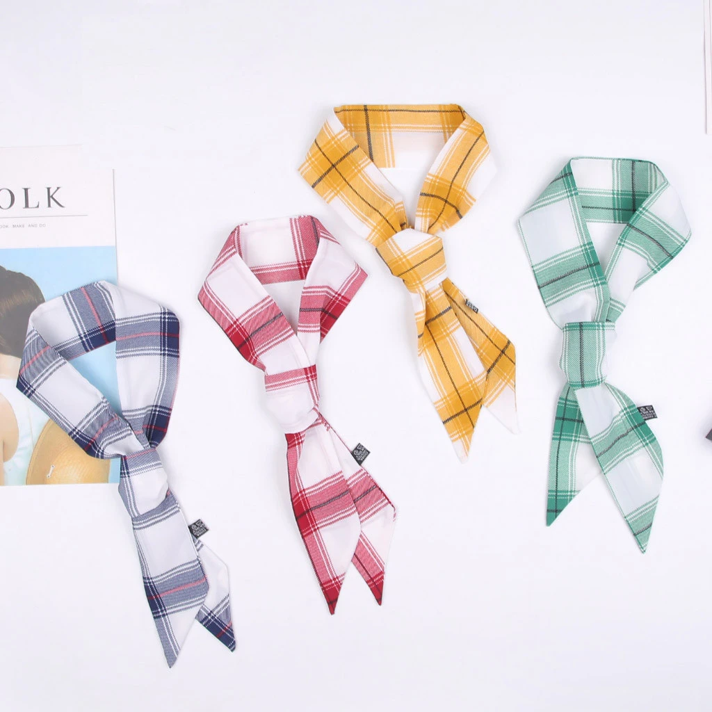 Fashion Women Square Scarf All-match Wraps Elegant Small Vintage Skinny Paid Spring Summer Head Neck Hair Tie Neckerchief 919