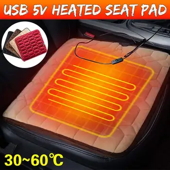 

30-60 USB Non-Slip Car Chair Heater Seat Heated Pad Cushion for Car Home Office Winter Warmer (2 Styles/4 Colors)