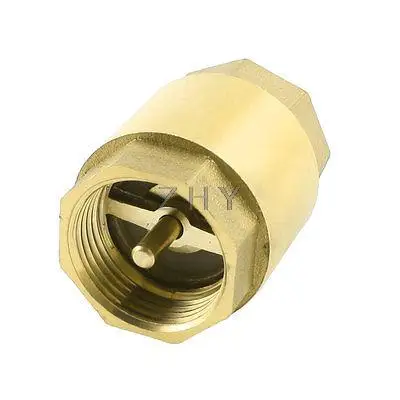 

31mm 1PT Female Thread Gold Tone In Line Spring Check Valve