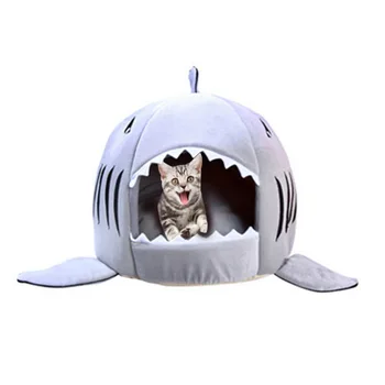 

Cute Warm Pet Dog Cat Bed Shark Cats Beds House For Small Medium Dog Doggy Chihuahua Products For Animal Comfortable House Hot