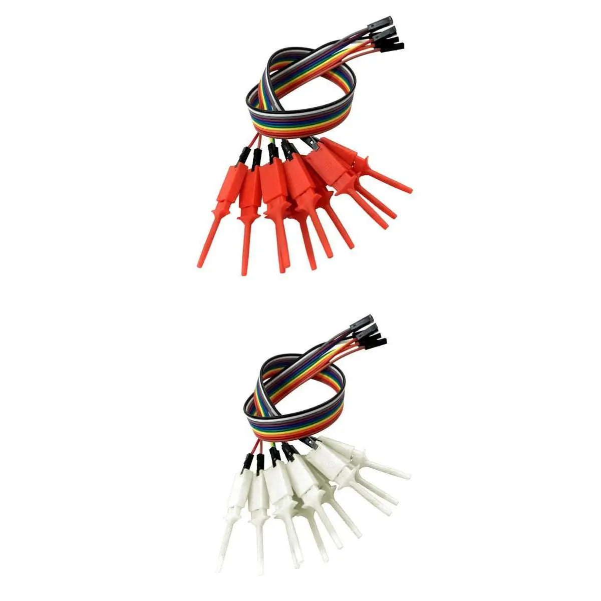 20pcs Mini Test Hook Clip Jumper Logic Analyser Testing Grabber Red+White