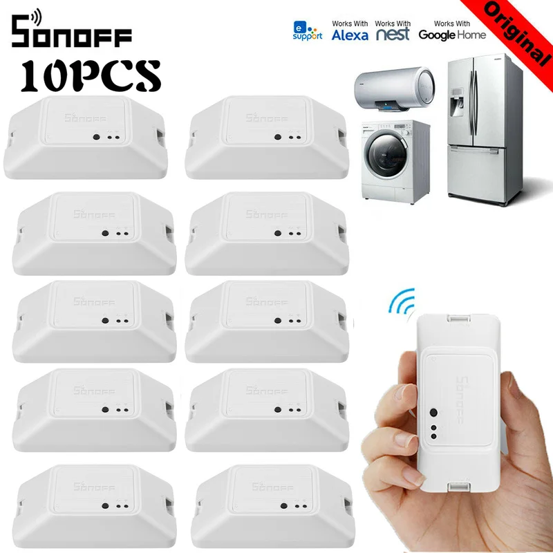 

10PCS SONOFF 433 RF/ Basic R3 Smart Home WiFi Switch /433 RF/LAN/Voice Remote Control Mode with Alexa Google Home