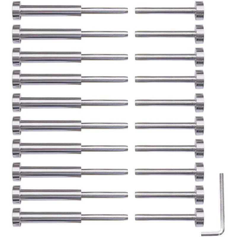 

10 Pack Invisible Stud and Stud Receiver for 1/8 Inch Cable Deck Railing Threaded End Fitting Stainless Steel Included 316 Marin