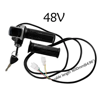 

48V 3-in-1 Electric throttle handle Twist Throttle Grips Electric Key Lock Power indicator For Scooter E Bike Go Kart ATV