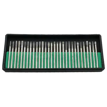 

30pcs/set Jade Carving Grinding Head Diamond Durable Fine Workmanship Multi-function Burr File Rotary Tool Drill Bit